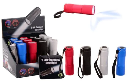 12 Taschenlampe 9 LED inkl. Batterien 29444