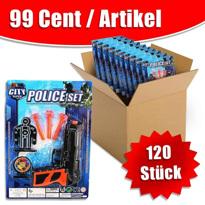 120 Pfeilpistolen mit Saugnapf Pfeilen auf Karte – 6-teilig