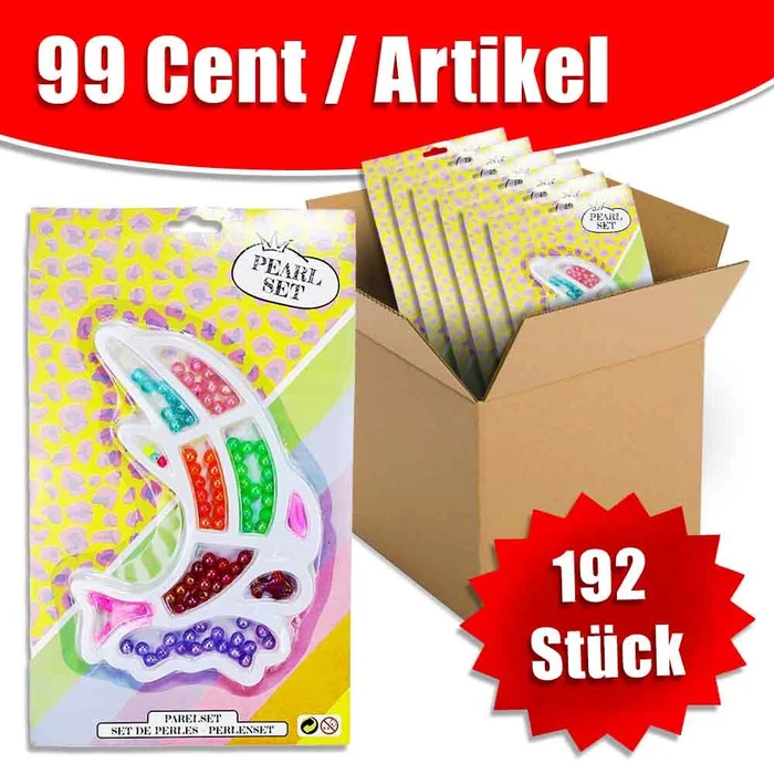 192x Perlenset Mädchen „Delfin“ auf Karte im Umkarton