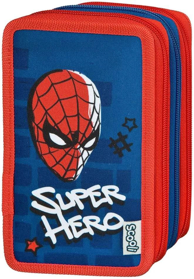 3-Vaks Gevulde Etui Spiderman