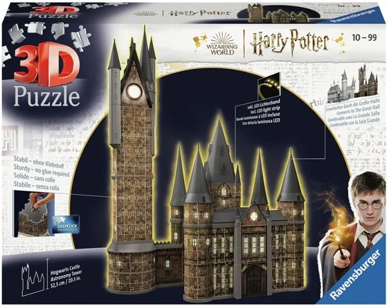3D Puzzel Hogwarts Astronomie Toren (Night Edition), 540st.