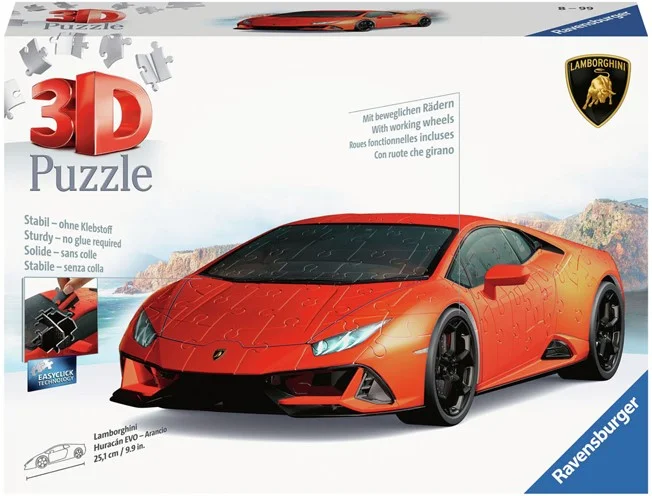 3D Puzzel Lamborghini Huracan Evo Arancio, 108st.