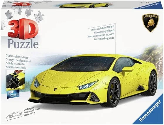 3D Puzzel Lamborghini Huracan Evo Giallo, 108st.