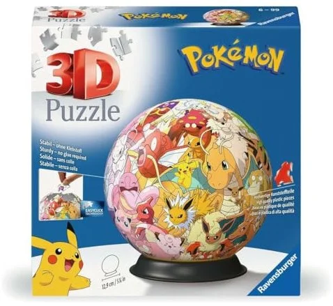 3D Puzzelbal Pokemon Karakters, 54st.