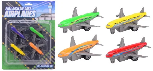 4 Flugzeuge aus Druckguss und Rückzug 26128