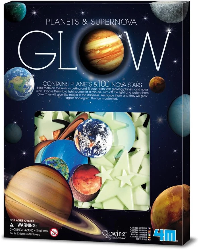 4 m Glow in The Dark Planeten und Nova Sterne 20 Stück