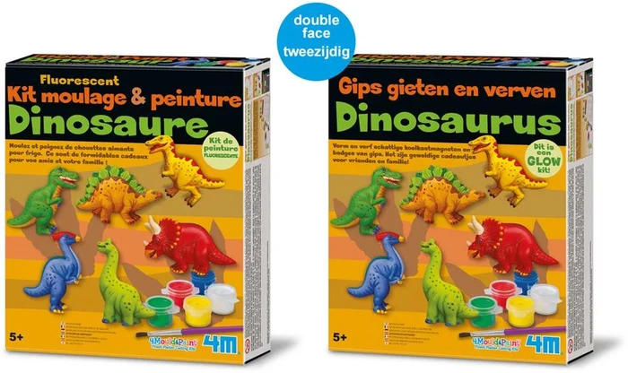 4M Dinosaurier-Formen und Maler-Set, phosphoreszierend