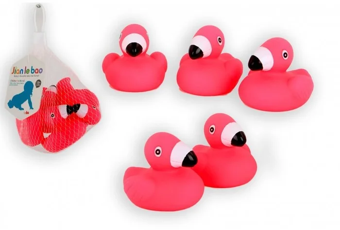 5 Flamingo-Badefiguren im Netz 8548