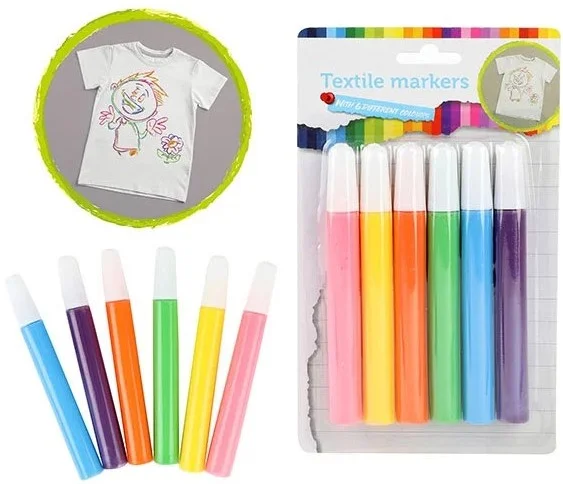 6 Textilmarker tropisch auf Karte.47112A