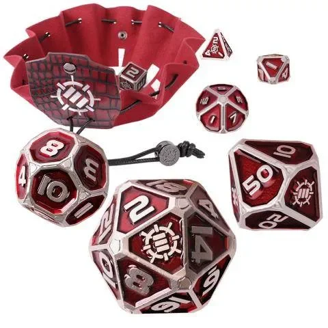 7pc Metal RPG Dice Set Red – ENHANCE Tabletop Collectors Edition Online-Schnäppchen