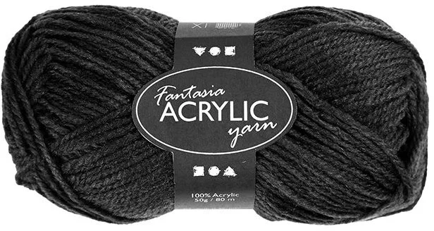 Acryl garen, zwart
