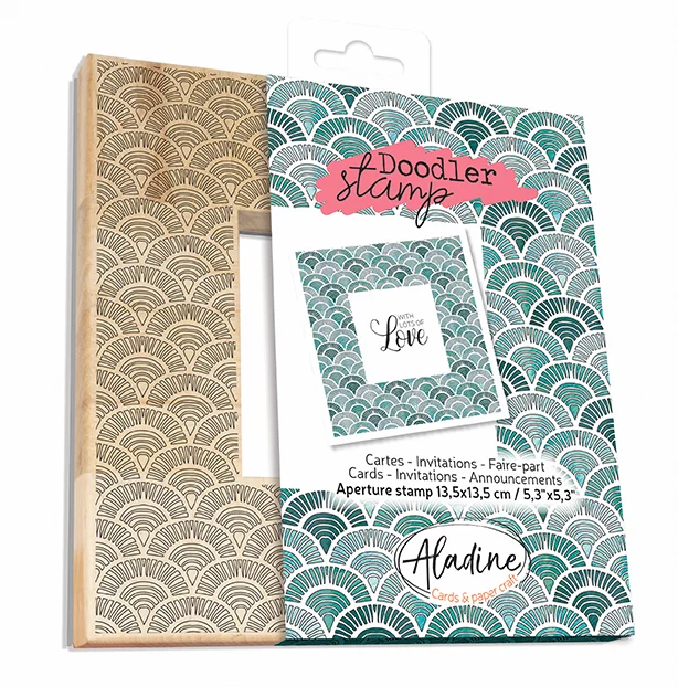 Aladine Aladine Houten Doodler Stempel 13,5×13,5 cm Schubben