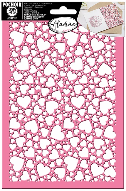 Aladine Aladine Selbstklebende 3D-Vorlage A5 Herzen
