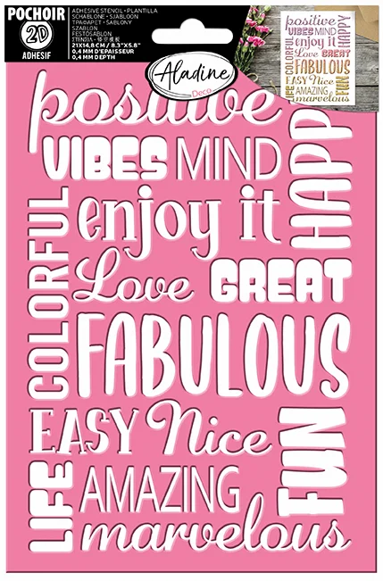 Aladine Aladine Selbstklebende 3D-Vorlage A5 Wörter
