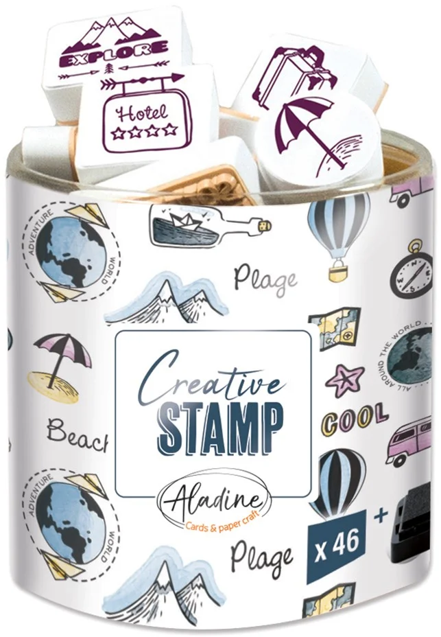 Aladine Aladine Stampo Stempel Set Vakantie 45 stuks