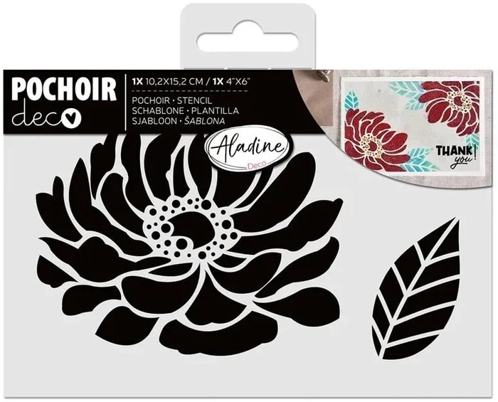 Aladine Aladine Stencil 10 x 15 cm Pioen