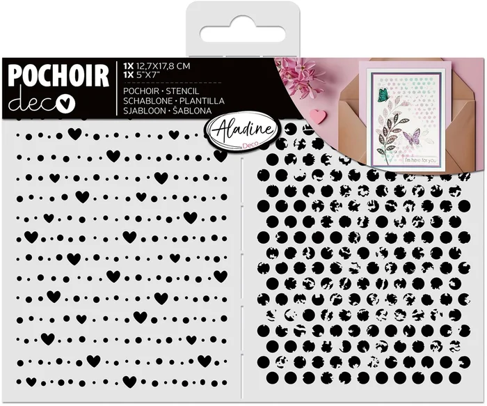 Aladine Aladine Stencil Hartjes 13 x 18 cm
