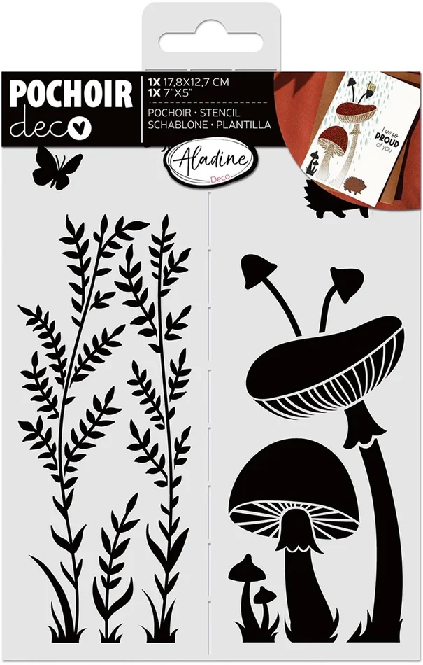 Aladine Aladine Stencil Herb Paddestoel 18 x 13 cm