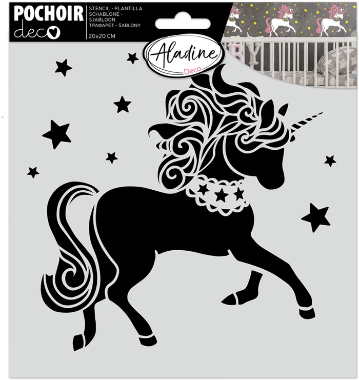 Aladine Aladine Vorlage 20×20 cm Einhorn