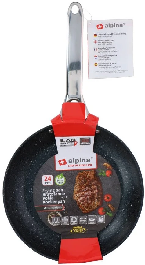 Alpina Koekenpan Antiaanbak 24 cm Alle Warmtebronnen