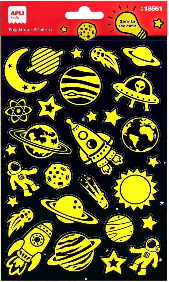 APLI Kids APLI – 1 Vel Stickers Glow In The Dark Ruimte