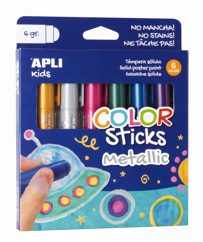 APLI Kids APLI – Color Stick metallic 6 kleuren