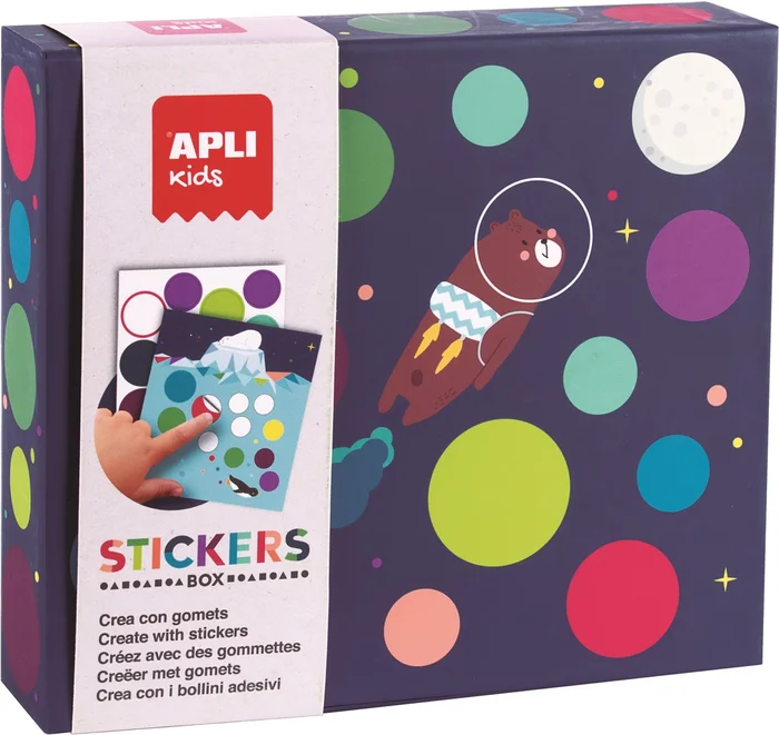 APLI Kids APLI – Fly to the Moon Stickerbox (mit 8 Karten etc.)