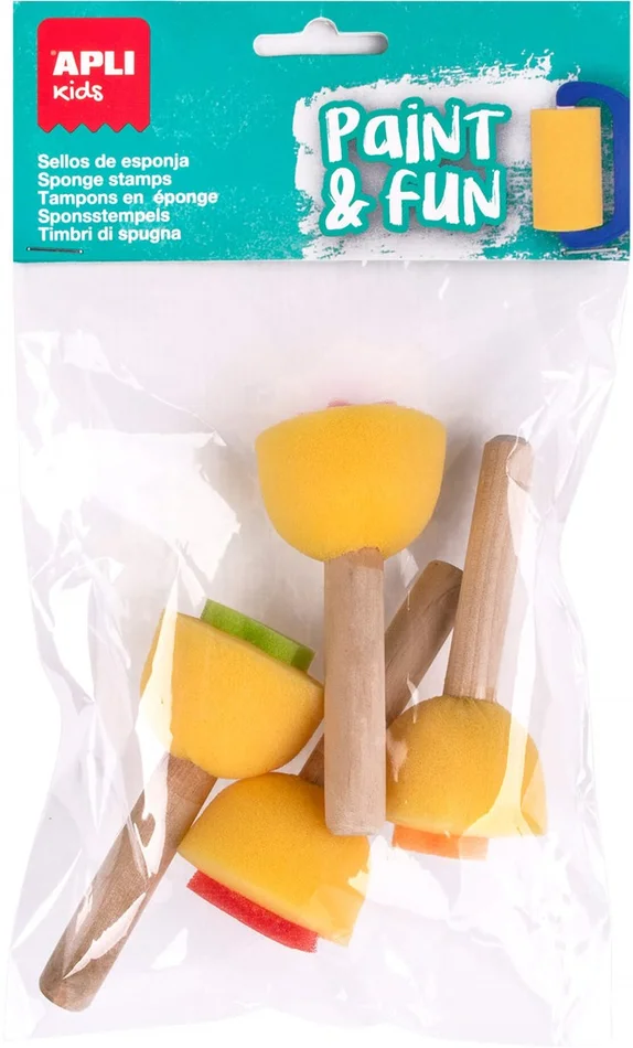APLI Kids APLI – Sponsstempels Houten Handvat 4 stuks