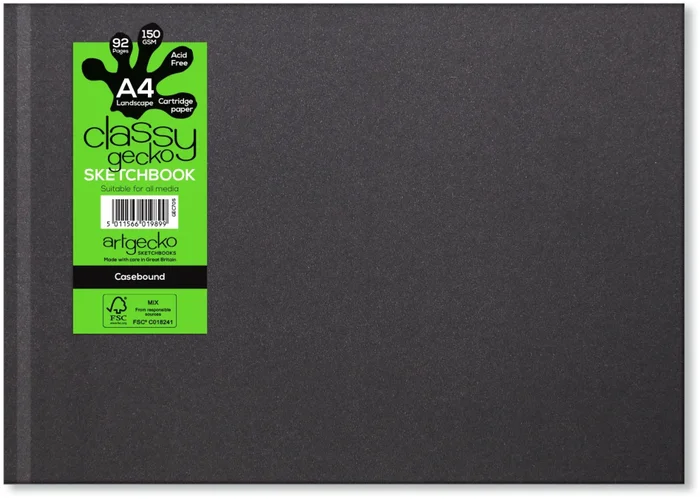 Artgecko Artgecko Classy Skizzenbuch A4 Querformat 150gr 46 Blatt Weiß