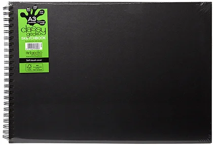 Artgecko Artgecko Classy Spiral-Skizzenbuch A3 Querformat 150 g 40 Blatt Weiß