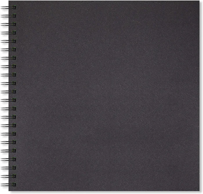 Artgecko Artgecko Shady Spiral-Skizzenbuch 30 x 30 cm, 200 g, 40 Blatt, Schwarz