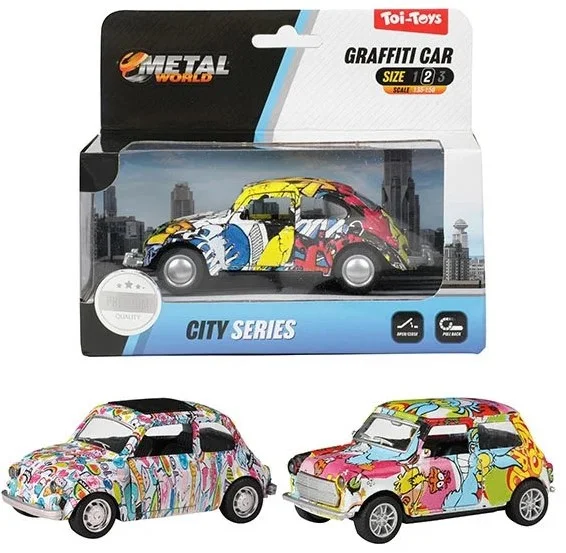 Auto-Graffiti-Rückziehauto aus Metall mit 3 Achsen. 21723