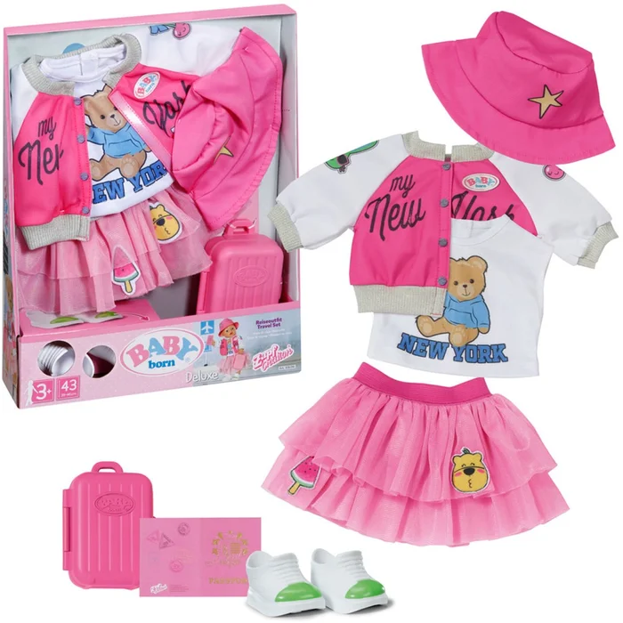 BABY born Deluxe kledingset Op reis 43cm