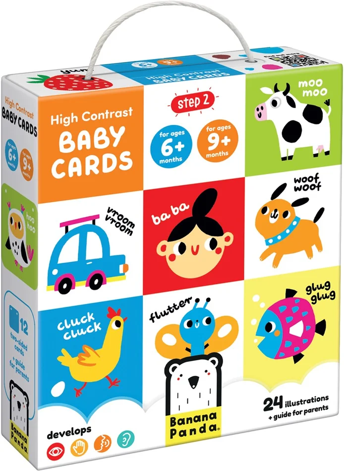 Banana Panda Kontrastreiche Babykarten 6m+ 9m+