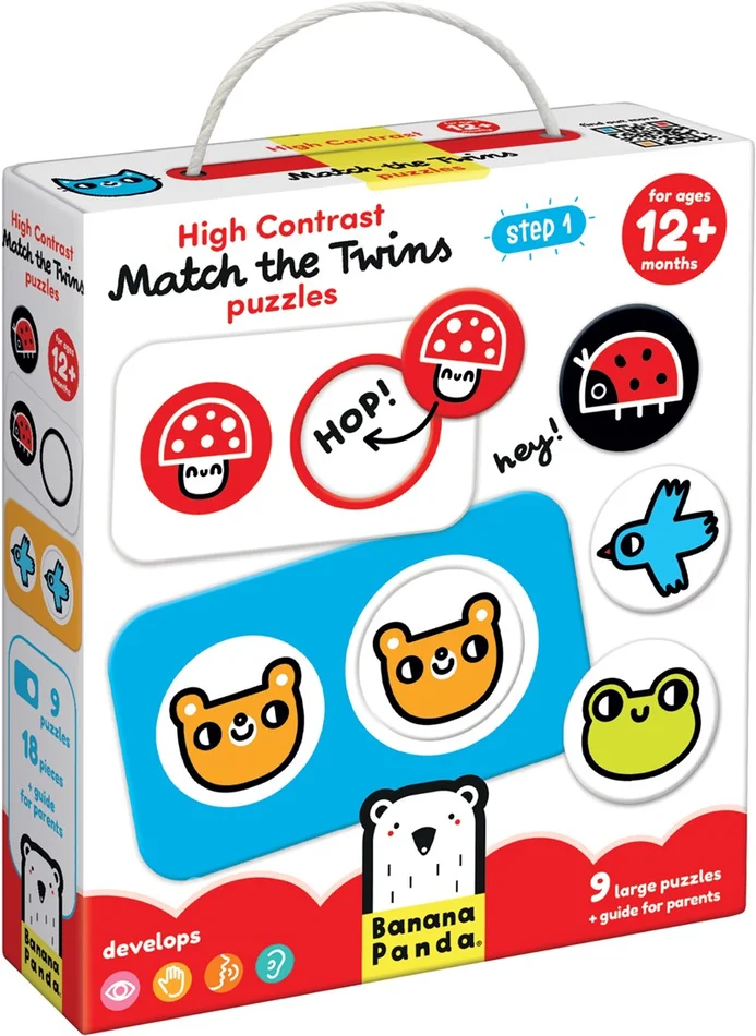 Banana Panda Kontrastreiches Rätsel Finde die Zwillinge 12m+