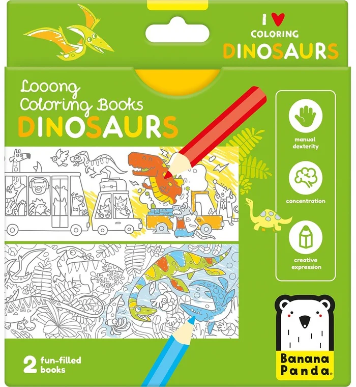 Banana Panda looong Malbuch: Ich liebe Färbung Dinos 4+