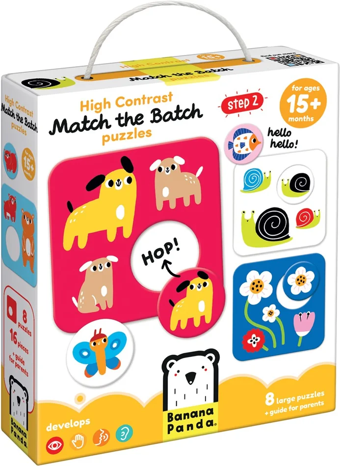 Banana Panda Rätsel mit hohem Kontrast Finde das Gleiche 15m+