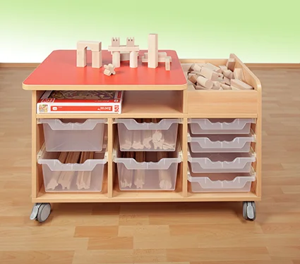 Bau- und Konstruktionswagen mit transparenten Boxen