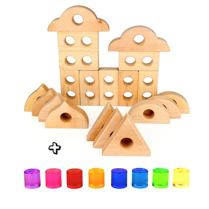 Bauspiel Gucklochklötze & Lichtbauzylinder Set