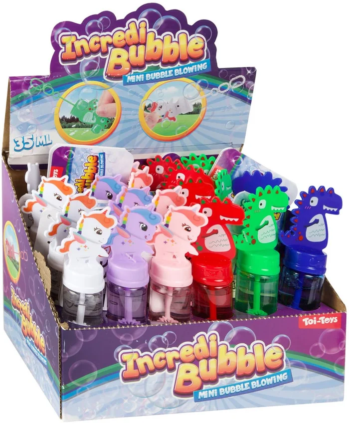 Bellenblaasstaaf Dino & Eenhoorn, 24st.