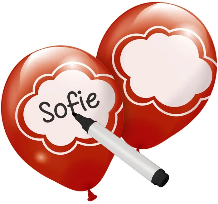 Beschrijfbare Ballonnen Gekleurd, 6st.