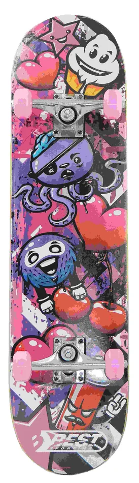 BEST Sporting – Skateboard A3 Kid, pink verschiedene Motive