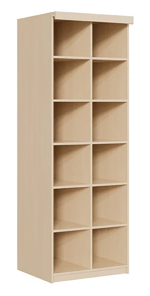 Bettzeugschrank mit 1 Lochblechtür links/rechts und mit 6 Fächern