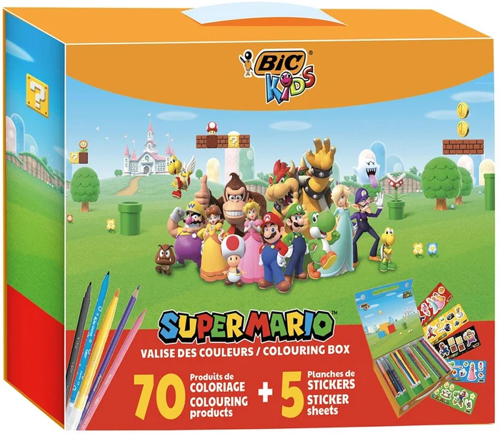 BIC Kids Super Mario Kleurkoffer, 70dlg.