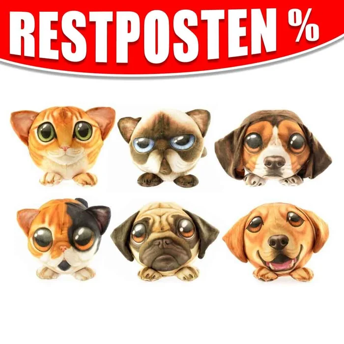 Big Face bedrucktes Plüschtier – ca. 26 cm