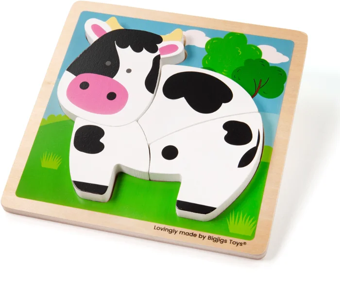 Bigjigs Chunky Lift Out Kuh Puzzle