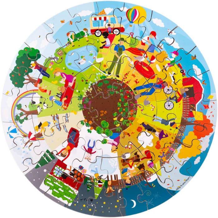 Bigjigs Die vier Jahreszeiten kreisförmiges Bodenpuzzle
