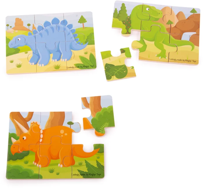 Bigjigs Dinosaurier (6-teilige Puzzles) 3 Puzzles