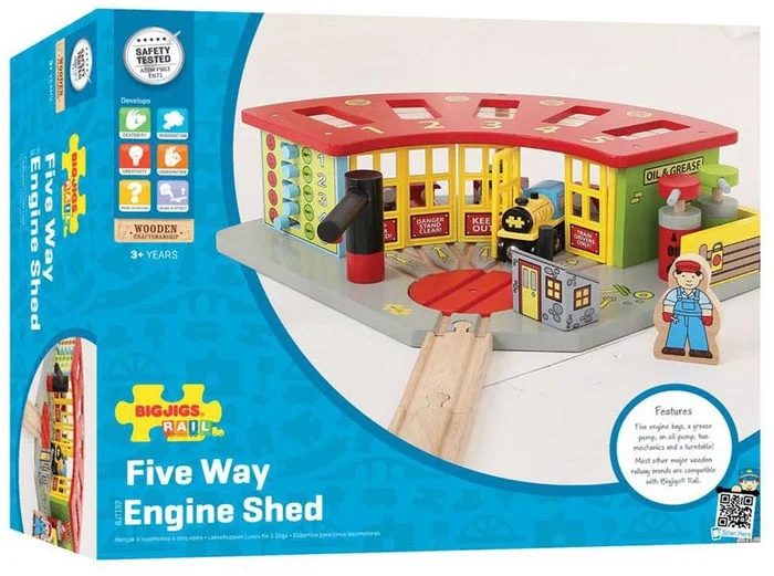 Bigjigs Fünf-Wege-Lokschuppen