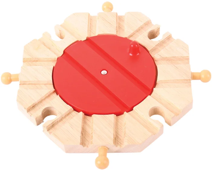 BigJigs Holz Eisenbahn 8-Richtungen-Drehscheibe (4)